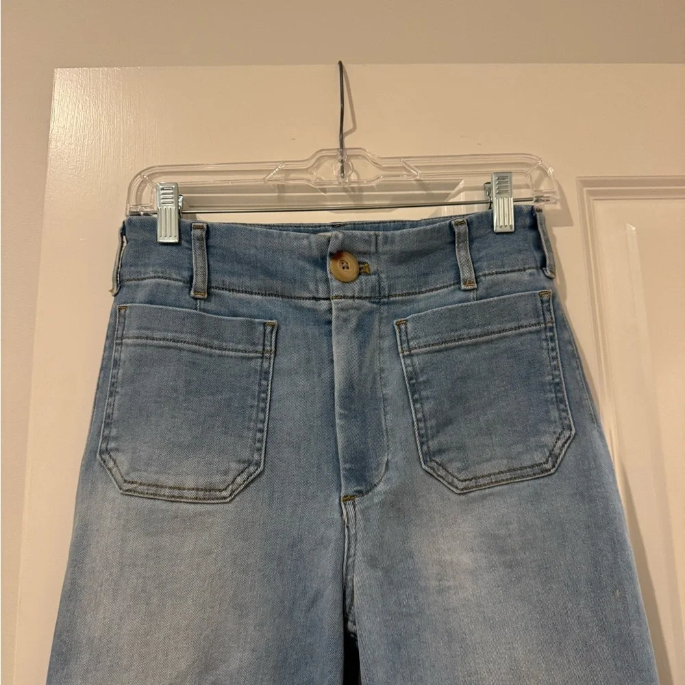 MOTHER Light Blue Flare Jeans - Picture 2 of 3